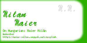 milan maier business card